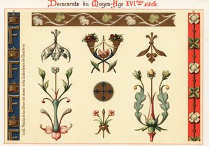 Design elements from architecture and manuscripts of the 16th century