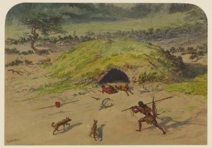 Prehistoric Scene by Ernest Henry Griset