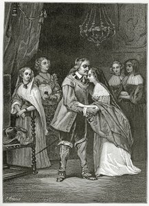 Cromwell and his Daughters by Ernest Hillemacher