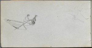 Sketchbook, page 04: Figures in a Boat by Ernest Meissonier