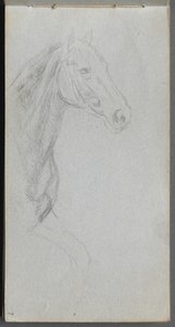 Sketchbook, page 07: Study of a Horse by Ernest Meissonier