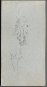 Sketchbook, page 09: Study of a Horse by Ernest Meissonier