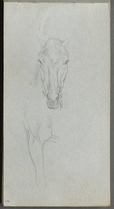 Sketchbook, page 09: Study of a Horse by Jean Louis Ernest Meissonier