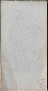 Sketchbook, Page 100: Nude Figure, Profile by Ernest Meissonier