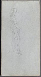 Sketchbook, Page 11: Figure in Profile by Jean Louis Ernest Meissonier