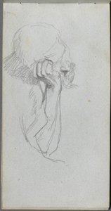 Sketchbook, page 16: Melancholy Figure by Ernest Meissonier