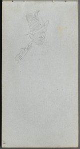 Sketchbook, page 17: Bust of a Man in Top Hat by Ernest Meissonier