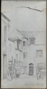 Sketchbook, page 39: Street Scene by Jean Louis Ernest Meissonier