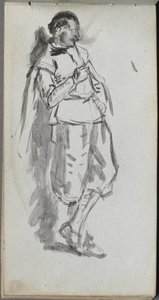 Sketchbook, Page 46: Standing Male Figure by Jean Louis Ernest Meissonier