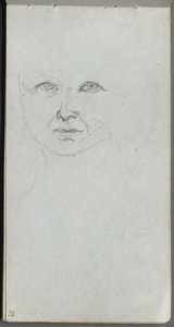 Study of a Face (Sketchbook, page 59) by Ernest Meissonier