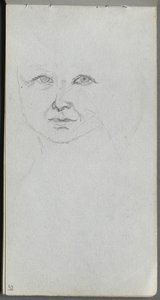 Sketchbook, Page 59: Study of a Face by Jean Louis Ernest Meissonier
