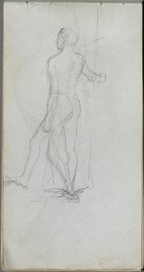 Sketchbook, page 60: Nude Male Study by Ernest Meissonier