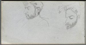 Sketchbook, Page 65: Study of Faces in Profile by Jean Louis Ernest Meissonier