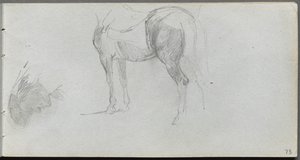 Sketchbook, page 73: Study of a Horse, Profile by Ernest Meissonier