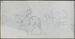 Sketchbook, Page 91: Figures on Horseback by Jean Louis Ernest Meissonier