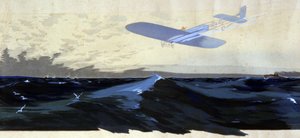 Louis Bleriot: First Air Crossing of the English Channel, c.1920 (Illustration) by Ernest Montaut