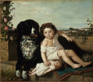 Portrait of a Girl with a Dog
