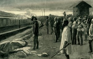 The Train Conveying the Remains of Mr. Rhodes Saluted by the Blockhouse Guards