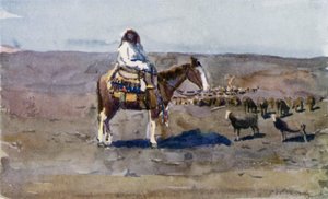 A Typical South Argentine Gaucho Girl Seated on Her Caballo