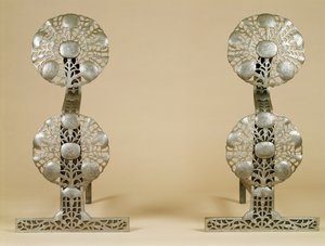 Pair of Fire-Dogs, made by Alfred Bucknall, 1904 by Ernest William Gimson