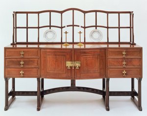 Sideboard with Plate Stand by Ernest William Gimson