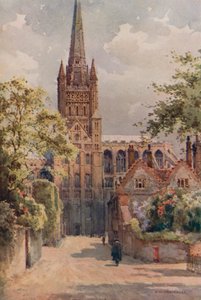 The Cathedral Precincts, Norwich by Ernest William Haslehust