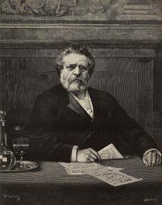 Portrait of Giosue Carducci, Italian Poet and Writer, Nobel Laureate in 1906 by Ernesto Mancastroppa