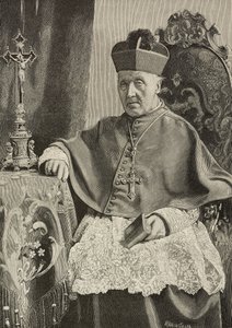 Portrait of Luigi Nazari of Calabiana (1808-1893), Italian politician and archbishop of Italy, engraving by Ernesto Mancastropa after photo by Ganzini and Gabriel, from L