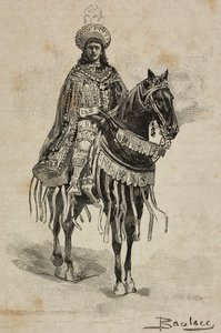 Prince of Naples in Costume of Grand Master of Order of Annunciation at Villa Borghese Tournament on Occasion of Silver Wedding of Umberto I and Margherita of Savoy, Rome, Italy by Ernesto Mancastroppa