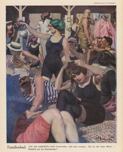 Beach Scene by Ernst (after) Heilemann