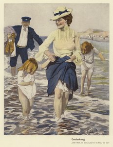 Family at the Seaside by Ernst (after) Heilemann