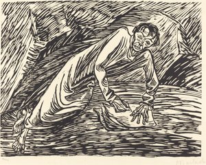 The Writing Prophet Saint John on Patmos, 1919 by Ernst Barlach