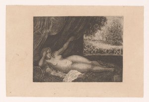 Reclining Nude Woman on a Resting Bed