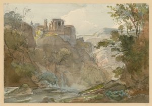 Mountain Landscape with the Temple of Sibyl in Tivoli by Ernst Fries