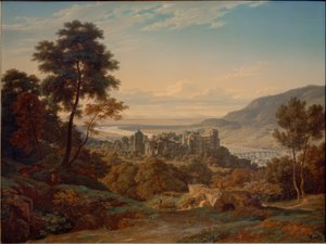 Heidelberg, Castle and City from the East with a View of the Rhine Plain