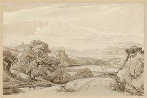 Landscape at Lake Nemi near Ganzano by Ernst Fries