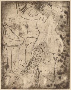 Dodo Arranging Her Hair, 1909 by Ernst Ludwig Kirchner