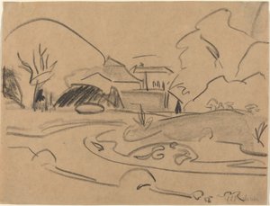 Footpaths and Pavilion in the Dresden Grosser Garten by Ernst Ludwig Kirchner