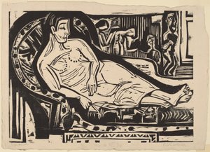 Woman Lying on a Sofa by Ernst Ludwig Kirchner