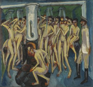 Artillerymen in the Shower by Ernst Ludwig Kirchner