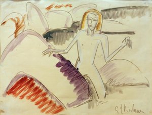 Bathers on Rocks by Ernst Ludwig Kirchner