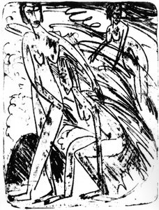 Bathers in Waves by Ernst Ludwig Kirchner
