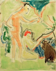 Bathers with Dog in Moritzburg