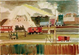 Station at Sunset by Ernst Ludwig Kirchner