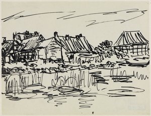 Farmhouses by the Water (Fehmarn) by Ernst Ludwig Kirchner