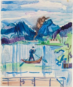 Mountain Lake with Rower by Ernst Ludwig Kirchner