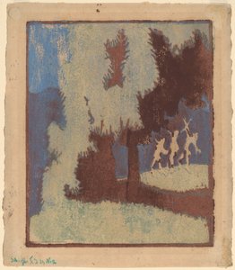 Chestnut Trees in Moonlight by Ernst Ludwig Kirchner