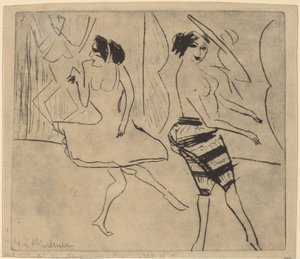 Dancers in Studio by Ernst Ludwig Kirchner