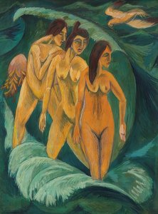 The Three Bathers. 1913 by Ernst Ludwig Kirchner