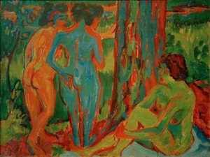 Three Nudes in the Forest by Ernst Ludwig Kirchner